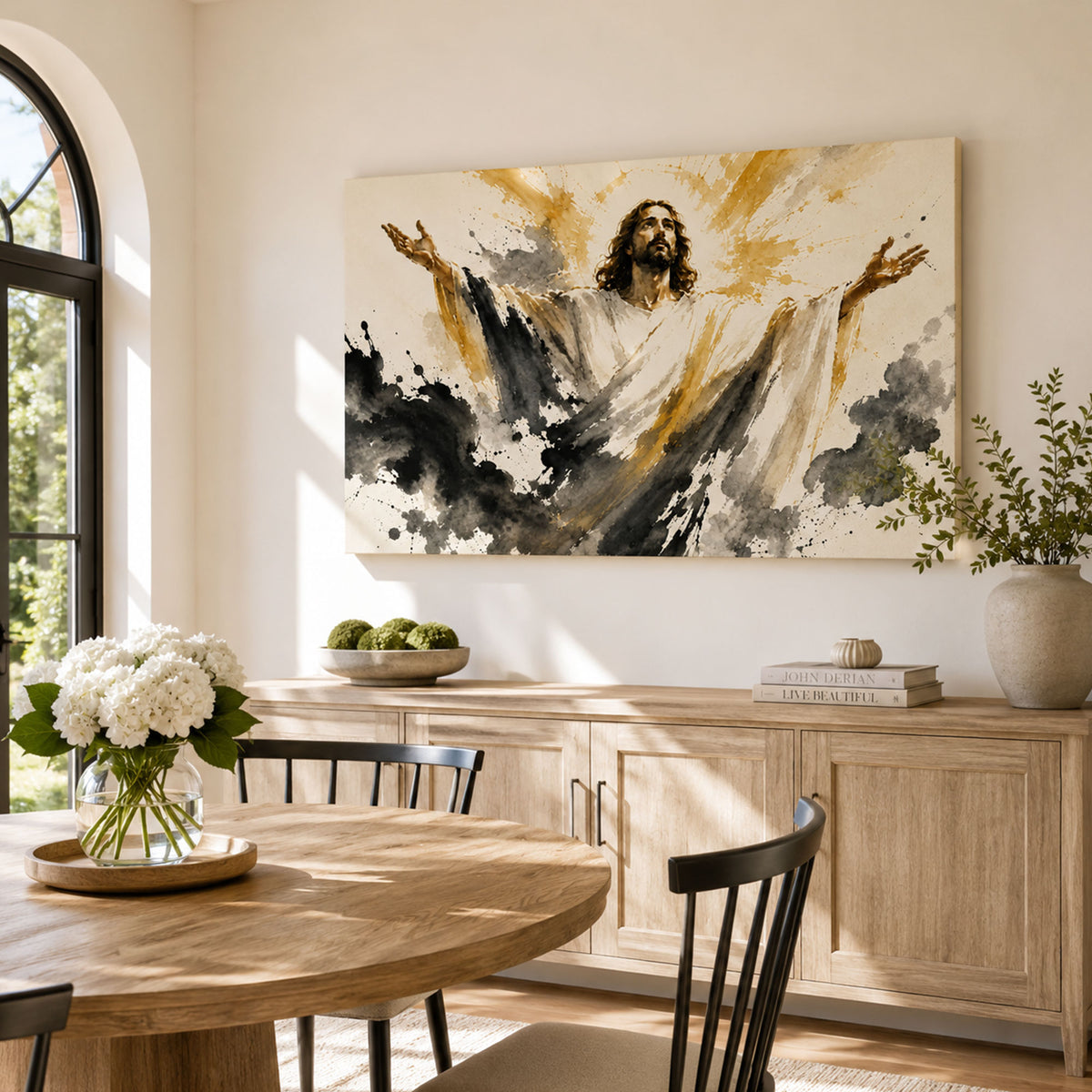 Jesus with Open Arms Canvas Print, Come to Me Christian Wall Decor, Faith and Hope Gift