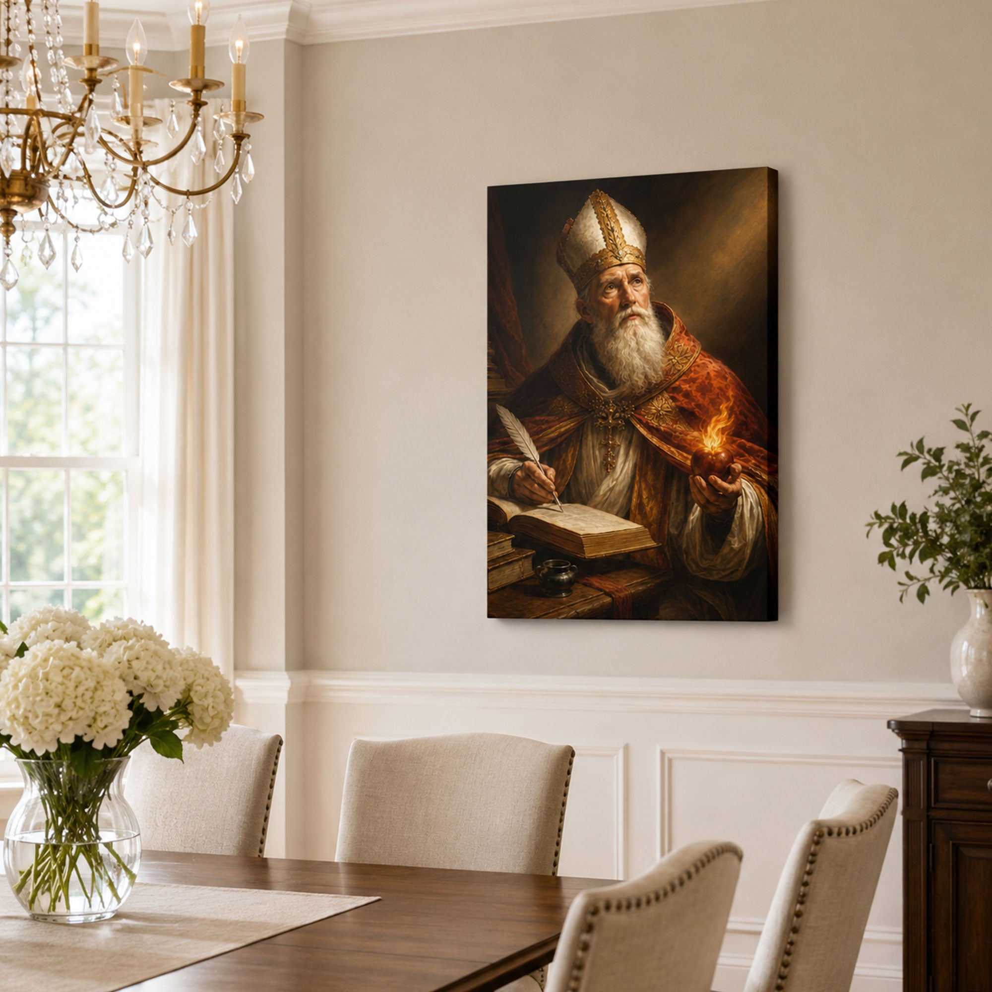 Saint Augustine and the Restless Heart Canvas Print, Catholic Home Decor