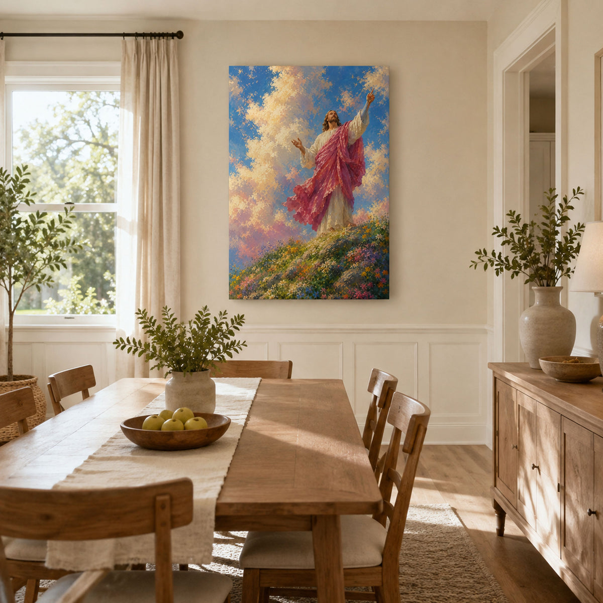 Risen Jesus in Glory Canvas Print, Christian Wall Decor, Faith Gift for Home