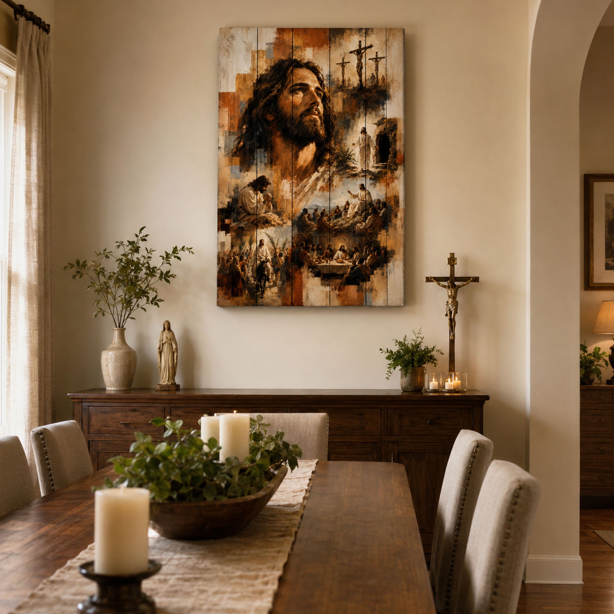 Life of Jesus Christ Canvas Print, Biblical Story Christian Wall Art