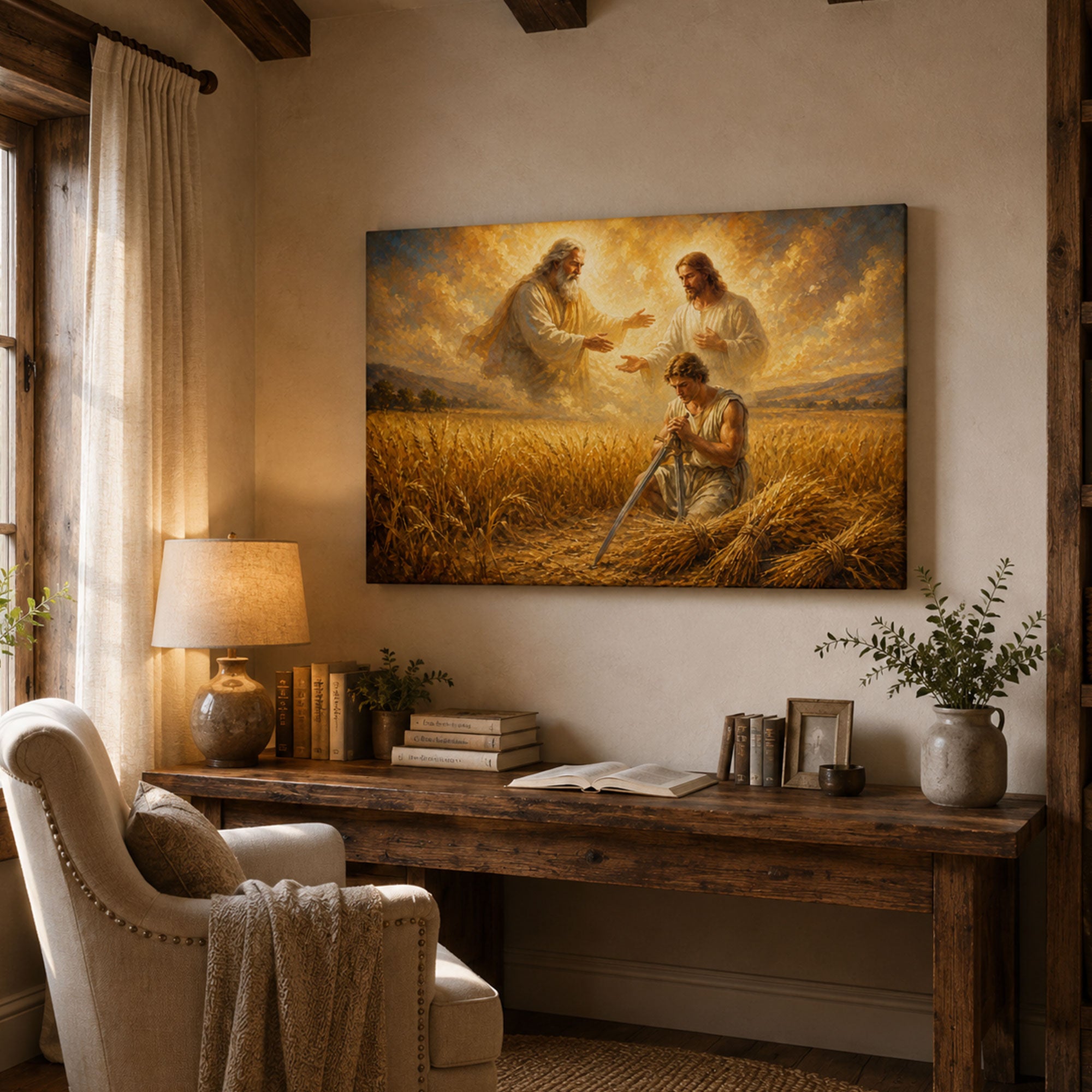 Matthew 9:37 The Harvest Is Plentiful Canvas Print, Christian Warrior Faith Home Decor