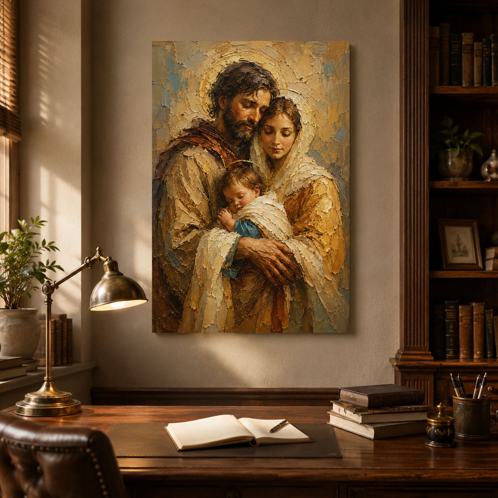 Holy Family Canvas Print, Jesus Mary and Joseph Wall Art, Catholic Family Painting, Christian Home Decor, Sacred Family Gift