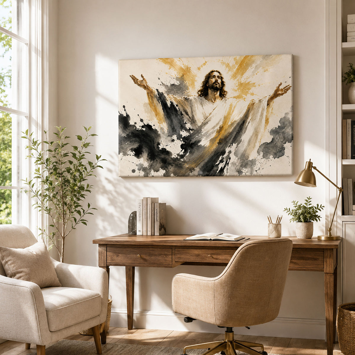 Jesus with Open Arms Canvas Print, Come to Me Christian Wall Decor, Faith and Hope Gift