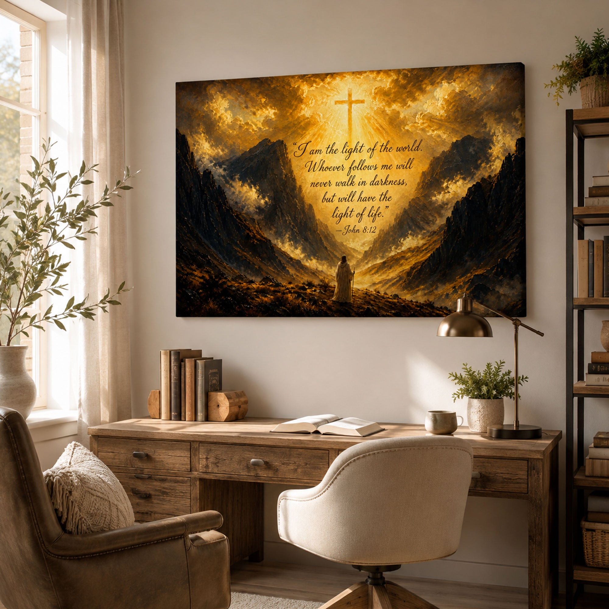 Your Favorite Bible Verse Cross Canvas Print, Christian Wall Decor
