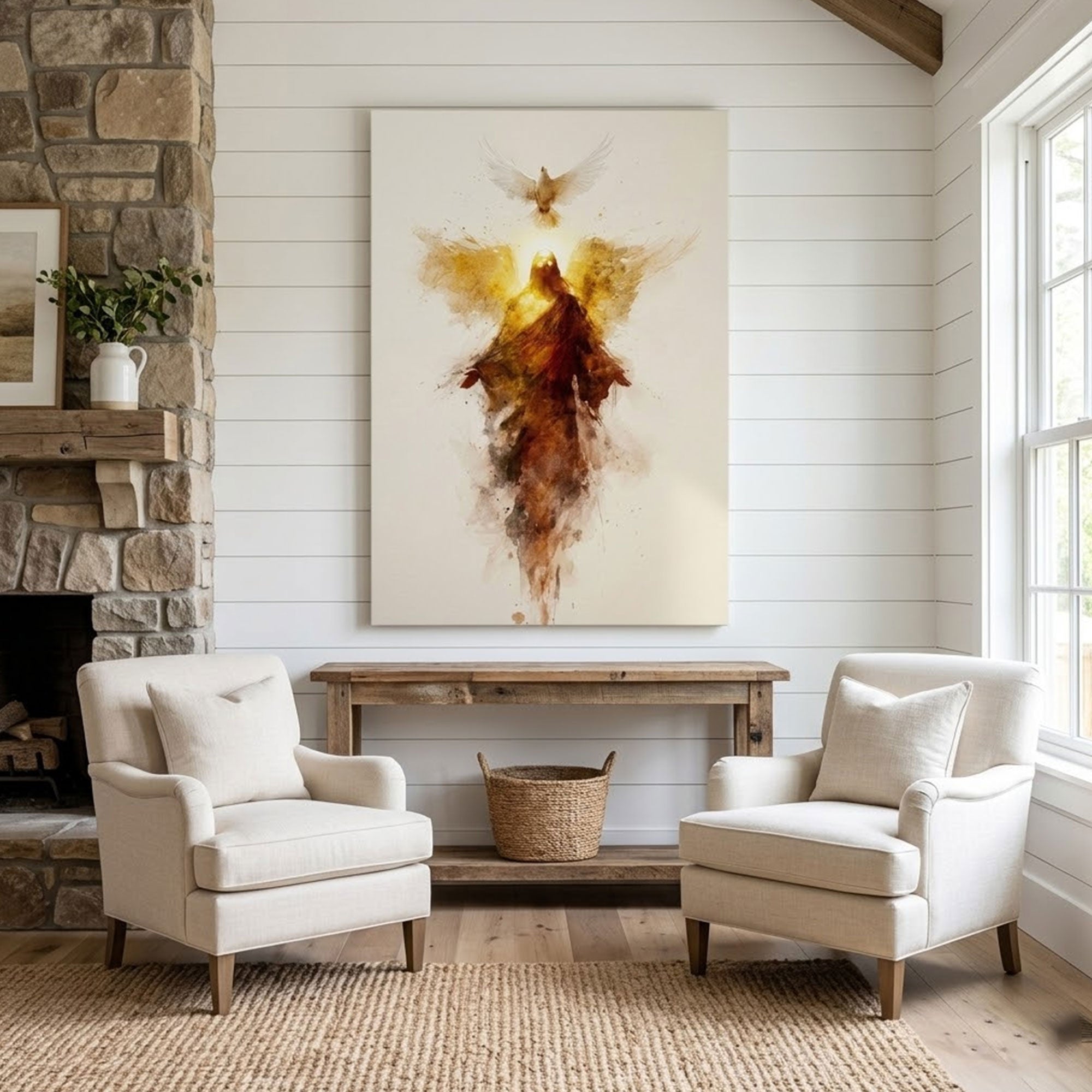 Trinity Abstract Holy Trinity Abstract Watercolor Canvas Print, Christian Catholic Wall ...