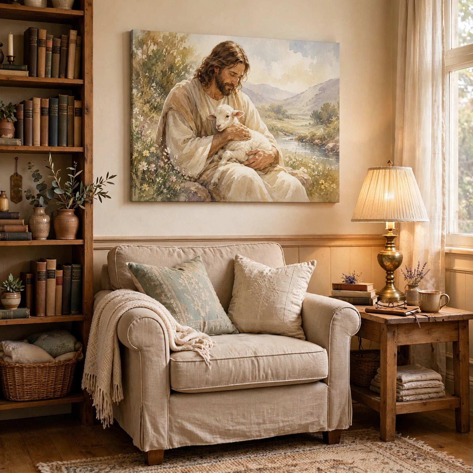 Whispers of Serenity Christian Canvas Print, Peaceful Faith Home Decor