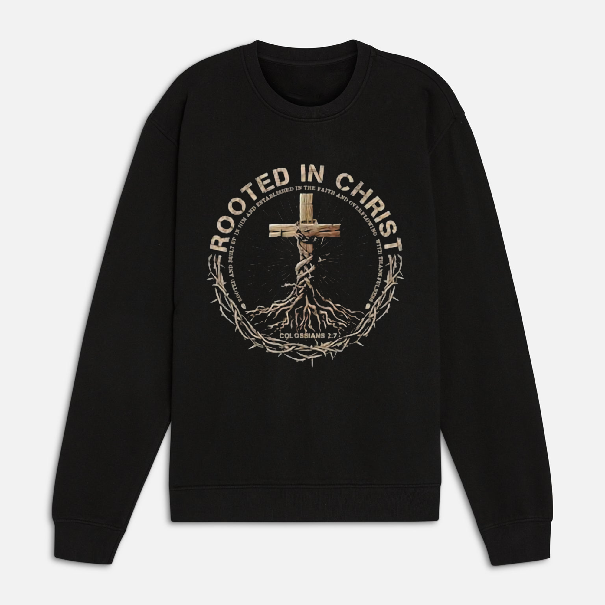 Rooted in Christ Shirt, Christian Faith Tee, Daily Spiritual Reminder, Jesus Cross Graphic, Faith Inspired Gift