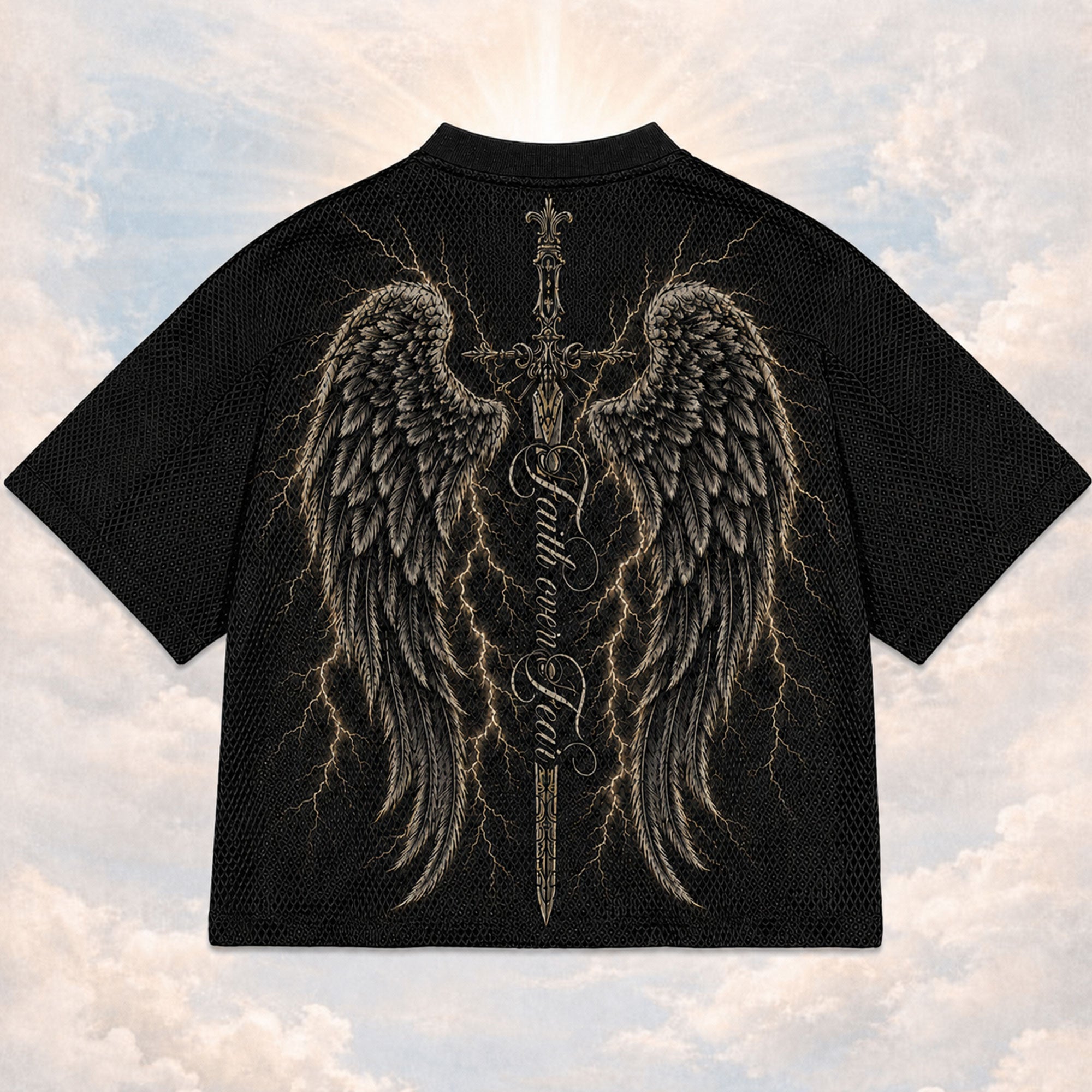 Faith Over Fear Saint Michael Mesh Jersey, Christian Warrior Apparel